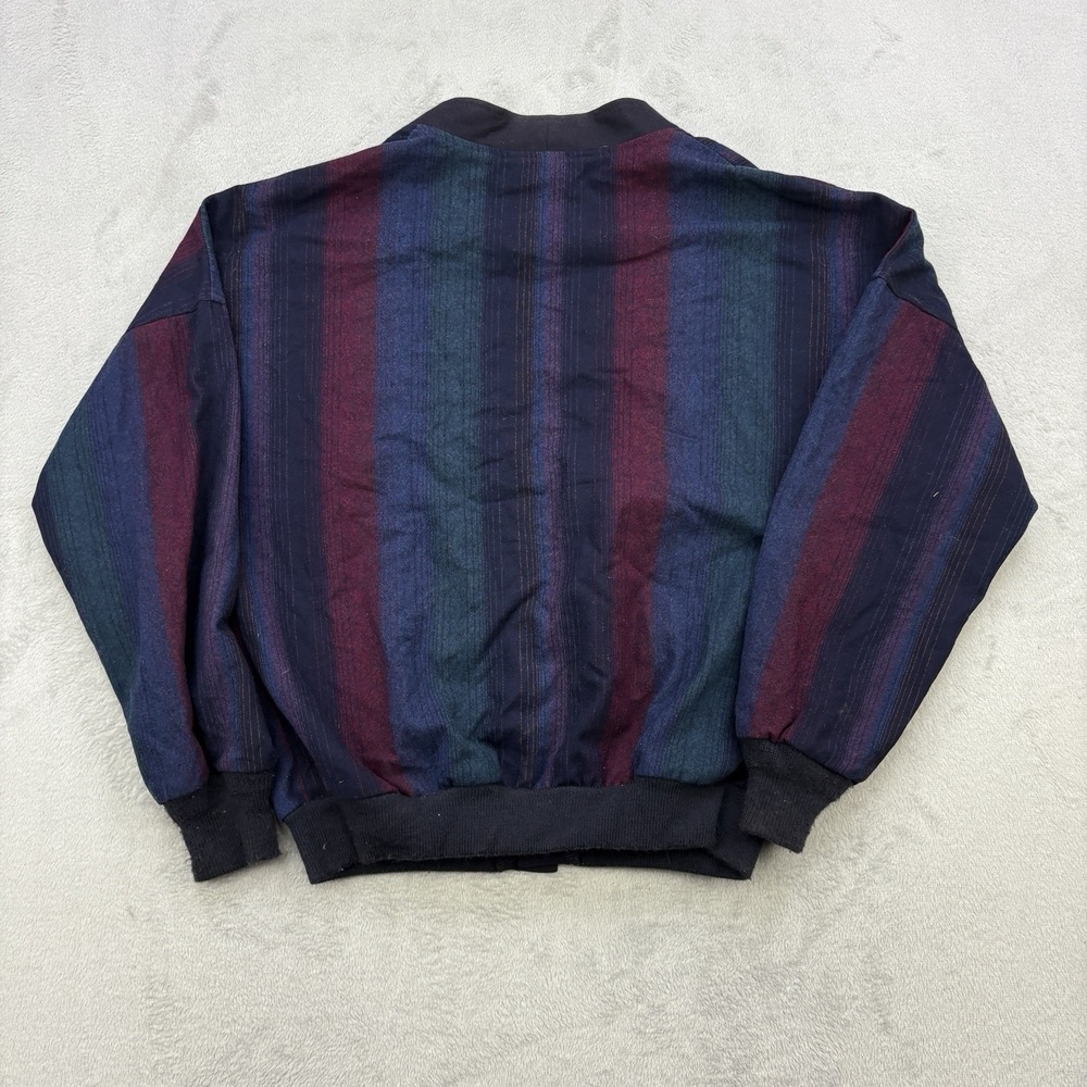 Vintage Pendleton Cardigan Mens Medium Striped Sweater 100% Virgin Wool USA Made - Picture 8 of 12